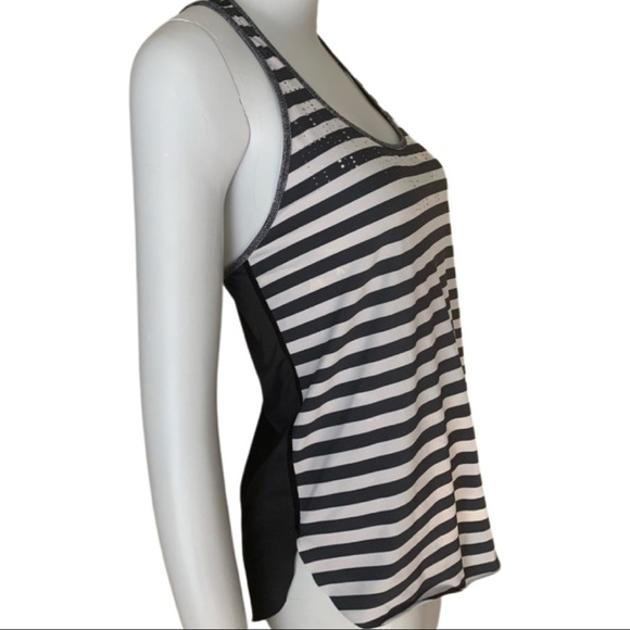 LULULEMON Water Bound Singlet Tank Top Apex Stripe Printed Black Dune Workout - Picture 7 of 15